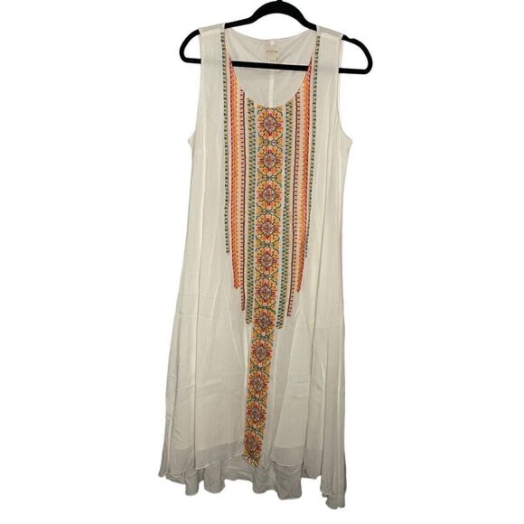 Chico’s Embroidered-Trim Maxi Dress - Picture 1 of 7